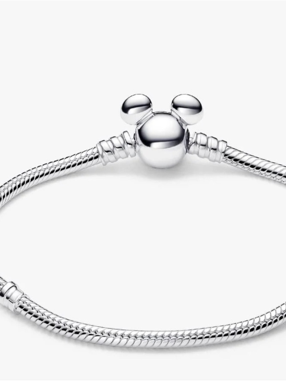 Pandora Mickey Head Charm Snake Chain Bracelet - Picture 6 of 6